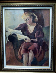 Lucretia Mihail Silion (n. 1895), Lectura, verso Interior foto