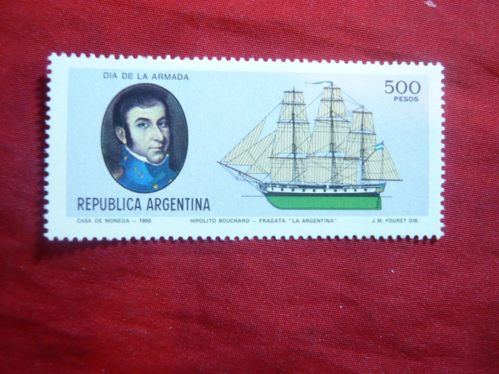 Serie Nave- Ziua Marinei 1980 Argentina , 1 val.