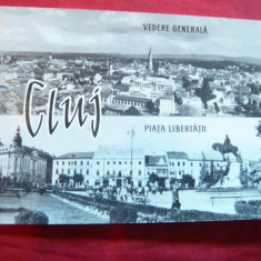 Ilustrata Cluj - Vedere Generala si Pta Libertatii ,circ.1960