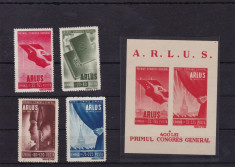 ROMANIA 1945 LP 171 LP 172 ARLUS SERIE SI COLITA MNH foto