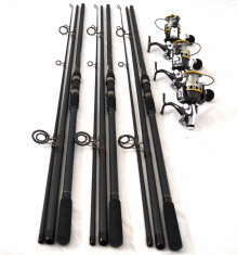 Set De 3 Lansete FL ULTEGRA XT 3,9m CU 3 MULINETE N5000 CU 8 Rulm SI BAITRUNNER foto