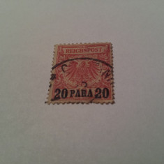 germania/oficiul din turcia/ 1889 blazoane/ 20pa/ 10pf