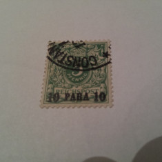 germania/oficiul din turcia/ 1889 blazoane/ 10pa/5pf