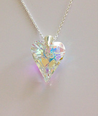 Colier 4- Swarovski inima&amp;quot; Wild Heart&amp;quot; cu argint 925 foto