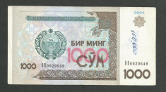 UZBEKISTAN 1000 1.000 SUM / SOM 2001 [3] VF , P-82 foto