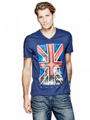 Tricou Guess UK FLAG Navy size S M (reducere finala) foto