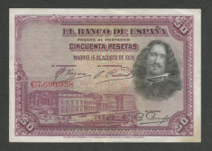 SPANIA 50 PESETAS 1928 [2] XF , P-75a foto