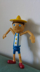 Figurina, jucarie personaj desen animat Pinocchio (Buratino), cauciuc, vintage foto