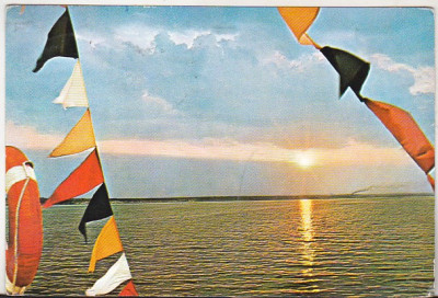 bnk cp Mamaia - Apus de soare pe lacul Siutghiol - circulata foto