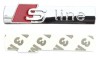 Emblema Audi S-Line Metal Cromata Aripa Bandou Portbagaj Banda Dublu Adeziva