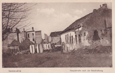 MILITARA SEMEDRIA STRADA DUPA BOMBARDAMENT SCRISA IANUARIE 1917 , NECIRCULATA foto