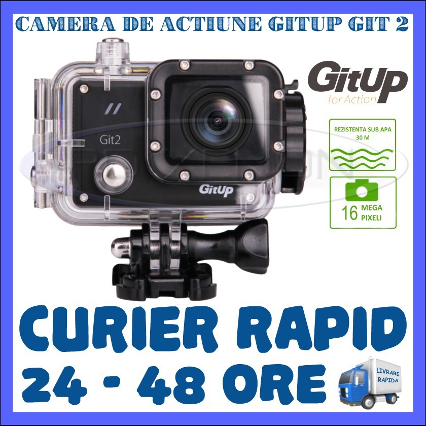 CAMERA DE ACTIUNE SPORT GITUP GIT2 WIFI, SENZOR SONY IMX206, QUAD HD 2K, 16  MPX, Card de memorie | Okazii.ro