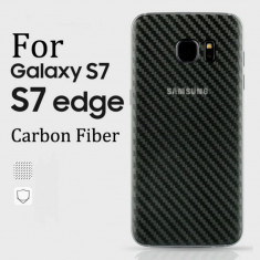 Folie spate 3D Anti-amprenta transparent Carbon Galaxy S7 S7 Edge foto
