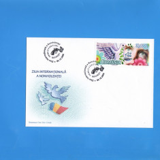 fdc romania 2009 ziua internationala a nonviolentei lp 1847