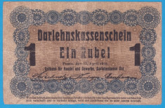 (1) BANCNOTA - 1 RUBLE 1916 (17 APRILIE 1916)-WWI, SOCIETATEA DE IMPRUMUT DE EST foto