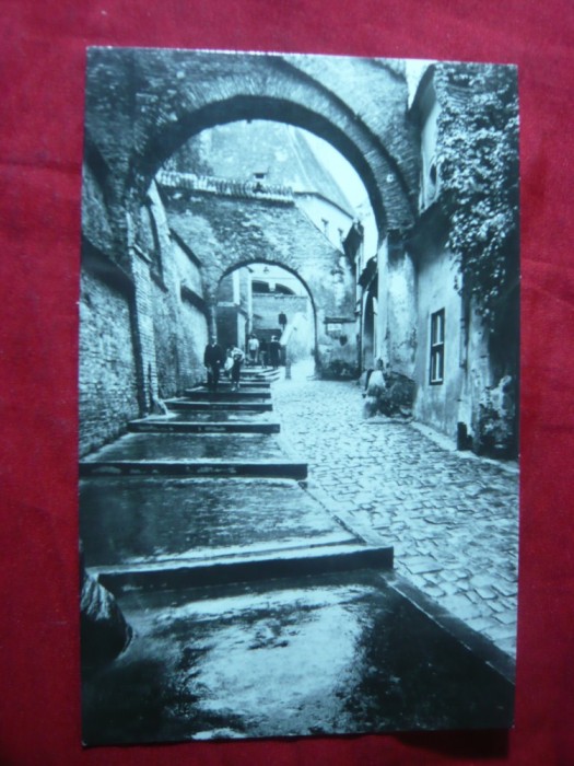 Ilustrata Sibiu - Pasajul Scarilor ,circulat 1973