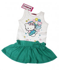 Rochie Hello Kitty verde turcoaz 4 ani foto