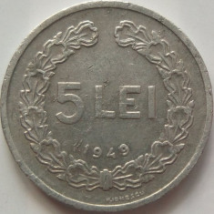 Moneda 5 Lei - RP ROMANA, anul 1949 *cod 691 Allu foto