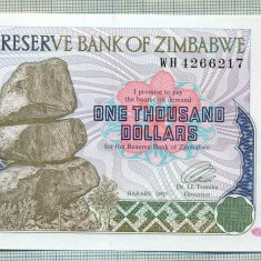 A 597 BANCNOTA-ZIMBABWE -1000 DOLLARS -ANUL2003-SERIA4266217-starea care se vede