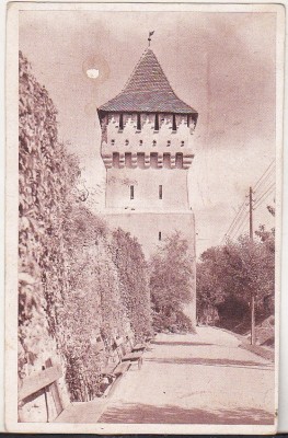 bnk cp Sibiu - Turn in vechea cetate - uzata 1946 foto