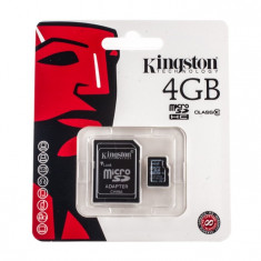 Card microSD HC Kingston capacitate 4GB clasa 10 cu adaptor foto
