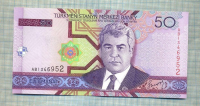 A 573 BANCNOTA-TURKMENISTAN -50 MANAT-ANUL 2005-SERIA1346952-starea care se vede foto