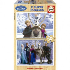 Puzzle Din Lemn Frozen, 2X50 Piese foto