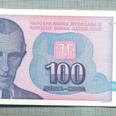 A 556 BANCNOTA- YUGOSLAVIA -100 DINARA-ANUL 1994-SERIA FARA -starea care se vede
