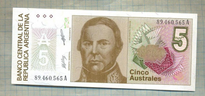 A 563BANCNOTA-ARGENTINA-5AUSTRALES-ANUL1985-89-SERIA89460565-starea care se vede