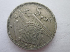 Spania 5 pesetas 1957 foto