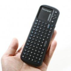 Tastatura mini iPazzPort wireless cu touchpad si LED foto