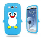 Husa silicon pinguin pentru Samsung Galaxy S3 i9300, Albastru