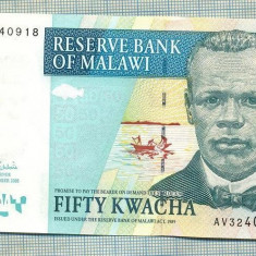 A 611 BANCNOTA- MALAWI - 50 KWACHA -ANUL2005 -SERIA3240918-starea care se vede