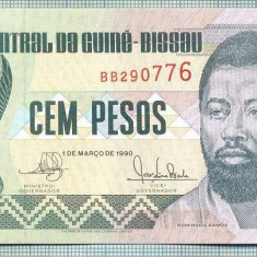 A 638 BANCNOTA-GUINEA-BISSAU-100 PESOS -ANUL1990-SERIA290776-starea care se vede