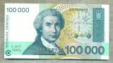 A 643 BANCNOTA- CROATIA-100 000 DINARA-ANUL1993-SERIA3764999-starea care se vede, Europa