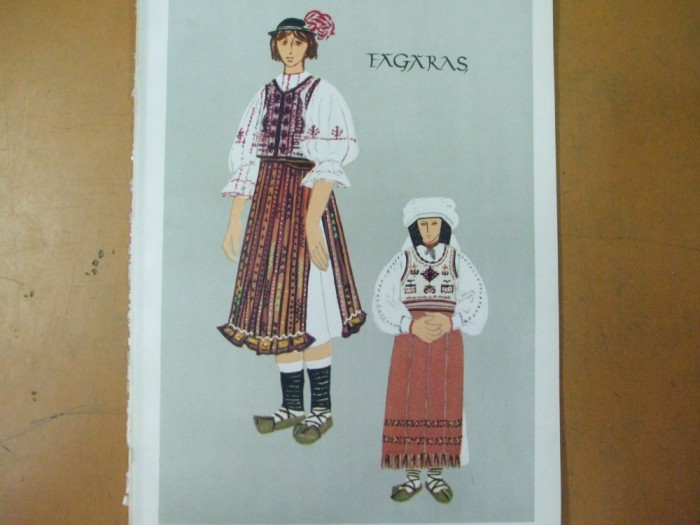 Fagaras port popular 2 planse color Brasov 1969 Teodor Dan