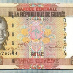 A 605 BANCNOTA-GUINEA-1000 FRANCS -ANUL 2006 -SERIA579564-starea care se vede