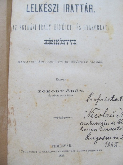Lelkeszi irattar - Az Egyhazi iraly elmelet es gyakoralti kezikonyve , 1886
