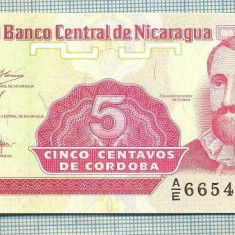 A 653 BANCNOTA-NICARAGUA -5 CENTAVOS-ANUL(1991)-SERIA6654092-starea care se vede