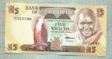 A 690 BANCNOTA-ZAMBIA - 5 KWACHA -ANUL1980-88 -SERIA 023746 -starea care se vede, Europa