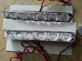 DRL LED Auto, Lumini de Zi Universale, 6 LED SMD, Lupă, Alb Xenon 6000K, 15cm