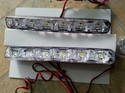 Lumini de zi DRL 6led smd lupa alb xenon 6000k foto