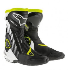 MXE Cizme Alpinestars Racing SMX Plus, alb-negru-galben fluo Cod Produs: 222101512536AU foto