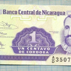 A 652 BANCNOTA-NICARAGUA -1 CENTAVO-ANUL(1991)-SERIA3507546-starea care se vede