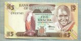 A 691 BANCNOTA-ZAMBIA - 5 KWACHA -ANUL1980-88 -SERIA 023747 -starea care se vede, Europa