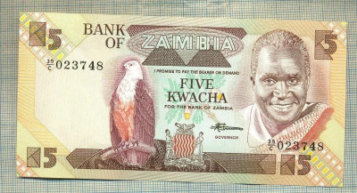 A 689 BANCNOTA-ZAMBIA - 5 KWACHA -ANUL1980-88 -SERIA 023748 -starea care se vede foto