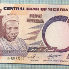 A 669 BANCNOTA- NIGERIA -5 NAIRA -ANUL2001 -SERIA 858317 -starea care se vede