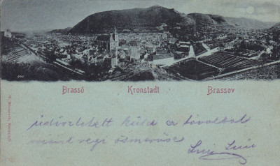 BRASOV VEDERE GENERALA CLASICA CIRC. 1900 W. HIEMESCH KRONSTADT foto