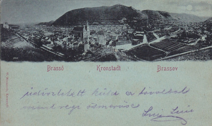 BRASOV VEDERE GENERALA CLASICA CIRC. 1900 W. HIEMESCH KRONSTADT