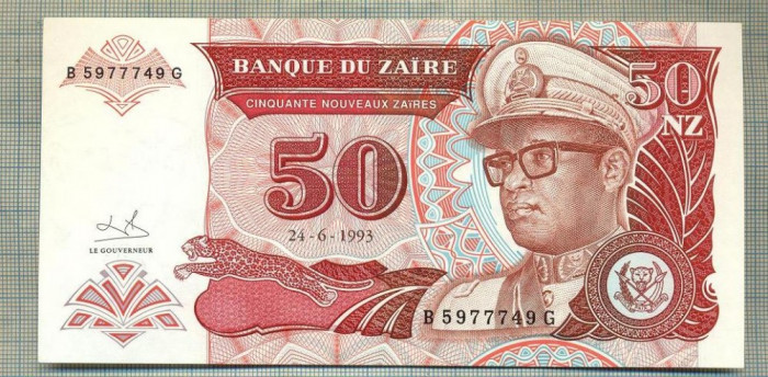 A 676 BANCNOTA-ZAIR-50 NOUVEAUX ZAIRES-ANUL1993-SERIA5977749-starea care se vede